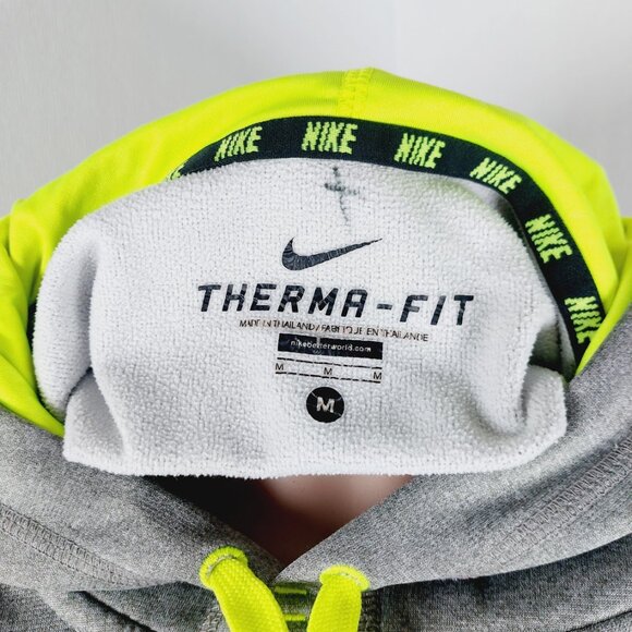 Nike Women's Gray Neon Therma-Fit Full Zip Hooded Sweatshirt Size M - Picture 9 of 11